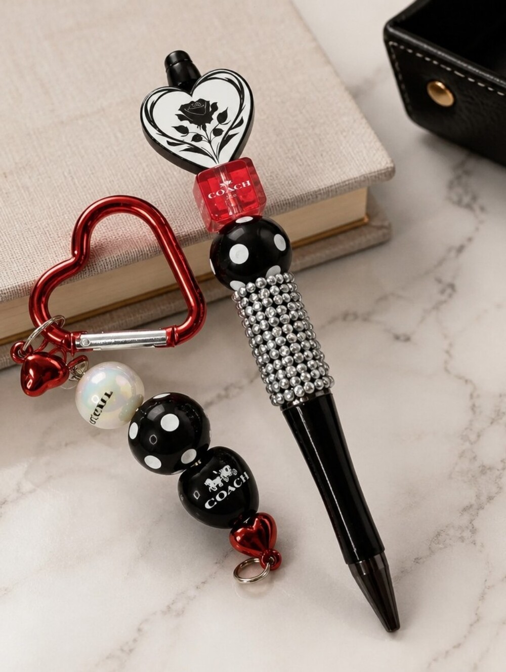 Handcrafted Beaded Pen And Bag Charm